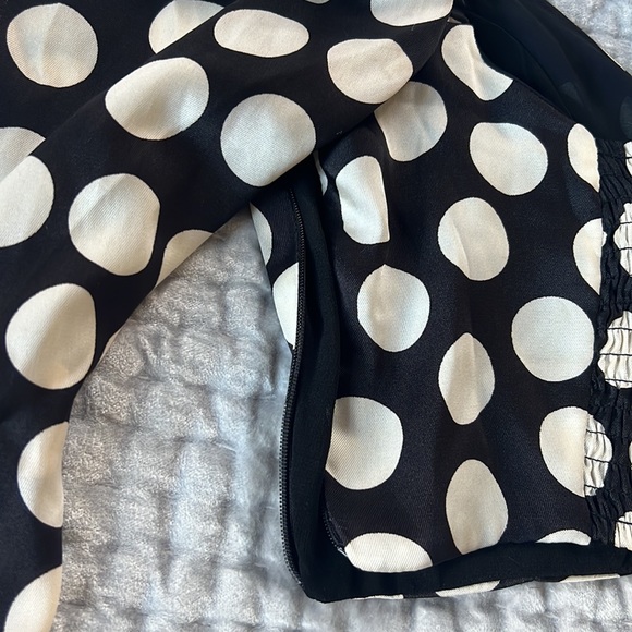 MANGO polka dot crop long sleeve bustier blouse - Picture 4 of 5
